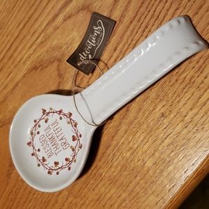 White Ceramic Spoon Rest